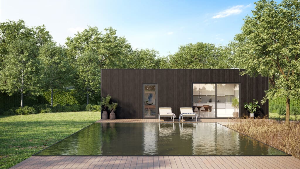 Liberté 30- Studio de jardin 30 m2 avec piscine Atlas Lodges dans un jardin en fleurs