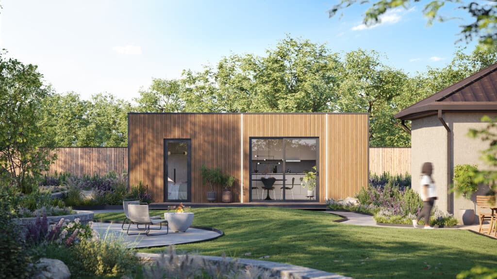 Horizon 32- Studio de jardin 32 m2 Atlas Lodges dans un jardin ensoleillé